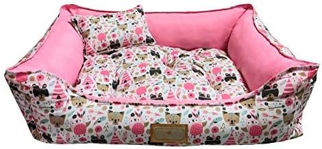 cama para gato grande rosa